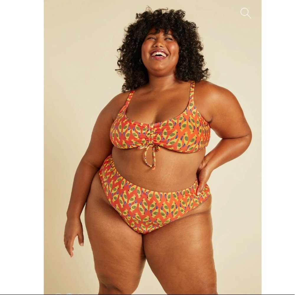 ModCloth NWT The Carmen‎ Bikini Top and Franky High Waisted Bottom - Retro Birds